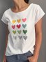 Casual loose summer short sleeve love print T-shirt