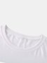 Men's White Round Neck Printed Casual Cotton Shirts