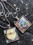 Zolucky Vintage Animal Picture Square Alloy Necklace