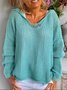 Blue Long Sleeve Patchwork Sweater