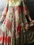 Plus Size Floral Vintage Cotton-Blend Weaving Dress