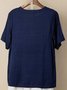 Blue Short Sleeve Floral-Print Crew Neck T-shirt