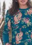 Printed Long Sleeve Knitted Crew Neck Sweater
