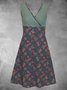 Plus Size Vintage V Neck Cotton-Blend Knitting Dress