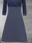 Polka Dots Long Sleeve Casual Knitting Dress