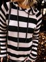 Stripe Long Sleeve Color-Block Casual Top