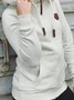 White Cotton-Blend Pockets Hoodie Long Sleeve Outerwear