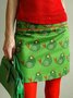 Green  Printed Floral Skirt