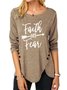 Casual Letter Long Sleeve T-shirt