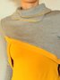 Vintage Color-block Plain Long Sleeve Statement Casual Sweatshirts