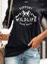 Vintage Long Sleeve Wild Life Landscape Printed Plus Size Statement Casual Tops