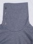 Vintage Plain Long Sleeve Buttoned Cowl Neck Plus Size Casual Sweatshirts