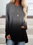 Women Casual Ombre/tie-Dye Long Sleeve Shirt