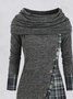 Gray Long Sleeve Casual Knitting Dress