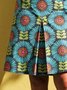 Blue Floral Casual Skirt