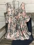 Vintage 3/4 Sleeve V Neck Statement Floral Printed Casual Top