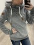 Gray Solid Paneled Long Sleeve Hoodie Sweatshirt