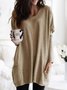 Women Casual Plus Size Pockets Long Sleeve Solid Tops