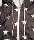 Black Long Sleeve Printed Star Knit coat
