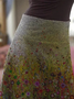 Gray Casual Floral Cotton-Blend Skirt