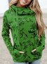 Coffee Patchwork Long Sleeve Hoodie Sweatshirts
