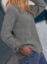 Round Neck Cotton-Blend Long Sleeve Sweater