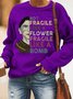 New Women Fashion VIntage Casual Holiday Shift Letter Long Sleeve Sweatshirt