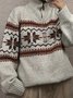 Geometric Vintage Turtleneck Sweater