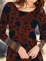 Floral Long Sleeve Knitting Dress