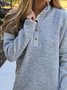 Long Sleeve Stand Collar Casual Buttoned Tops