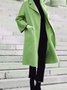 Long Sleeve  Cotton-blend  Lapel  Casual  Winter  Green Outwear