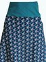 Blue Bird Printed Casual A-line Skirt