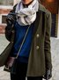 Women Vintage Winter Patchwork Buttoned Micro-Elasticity Long sleeve Shawl collar Cotton-Blend Other Coat
