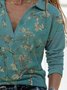 Floral Floral-Print Long Sleeve Tops