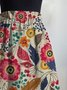 Floral-Print A-Line Skirt