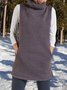 Sleeveless Cotton-blend  Cowl Neck  Casual  Winter  Gray Top