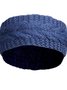 Pure color knitted wool empty top hat headband to keep warm in autumn and winter