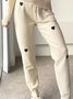 New Women Chic Plus Size Vintage Holiday Comfortable Shift Crew Neck Two Piece Sets