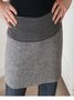 Light Gray Cotton-Blend Casual Skirt