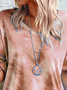 Ombre/tie-Dye Shift Short Sleeve Casual Tops