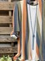 Color-Block Shawl Collar Vintage Stripes T-shirt