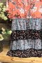 Floral  Short Sleeve  Printed  Polyester  V neck  Casual  Summer  Orange Top