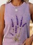 Printed Floral Simple & Basic Sleeveless Shirts & Tops
