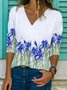 Shift Long Sleeve Floral Casual Top