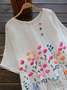 Cotton-Blend Short Sleeve Casual Top