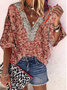 Plus size Boho Printed Casual Tops
