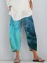 Ombre/Tie-Dye  Shift  Printed  Polyester Casual  All Season  Blue Pants