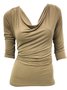 Casual 3/4 Sleeve Round Neck Top