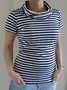 Vintage Striped Statement Plus Size Short Sleeves Cowl Neck Casual Tops