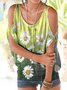 Floral Cotton-Blend Casual T-shirt